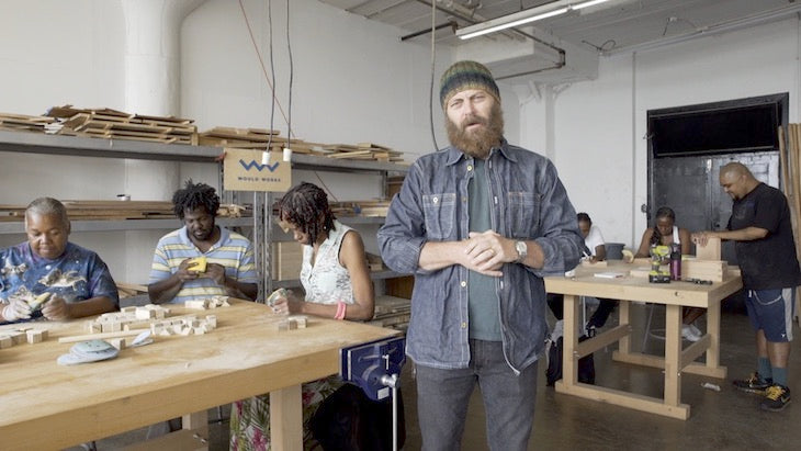 Nick Offerman visits Would Works--with a special message for millennials