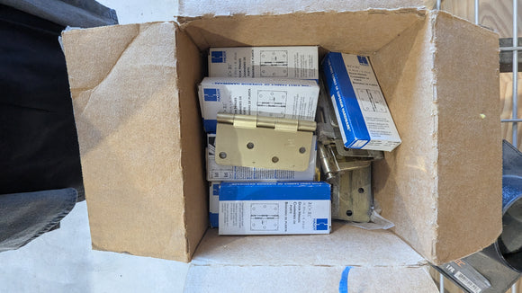 Hager — Brass-Finish Door Hinge Assortment (Boxed Lot)