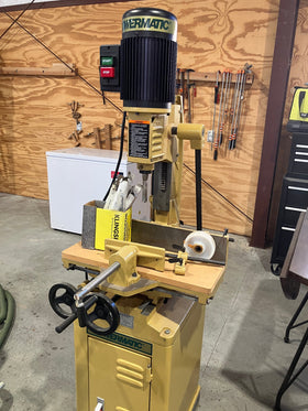 Powermatic 719T hollow chisel mortiser in donor woodshop